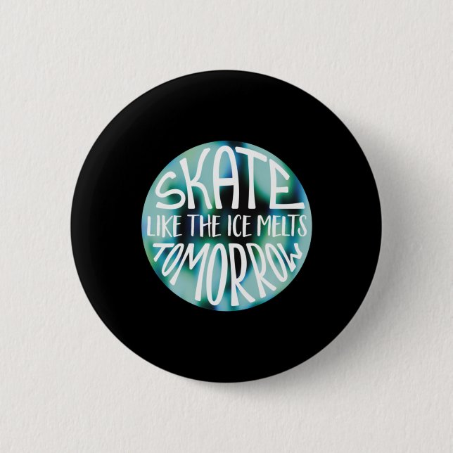Macaron Rond 5 Cm Patinage Comme La Glace Fonde Demain Sticker (Devant)