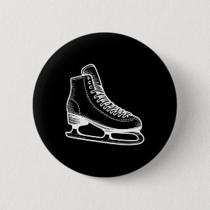 Macaron Rond 5 Cm Patinage sur glace - Ligne de sports d'hiver Plan 