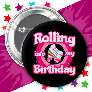 Macaron Rond 5 Cm Patinoire à rouleaux Patinage Anniversaire Fête En