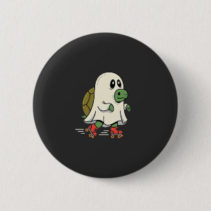 Macaron Rond 5 Cm Patins à roulettes Tortue Fantôme Design Halloween