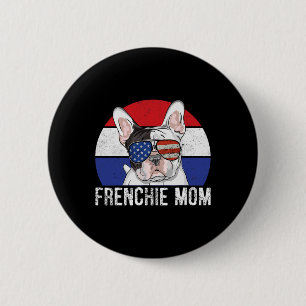 Macaron Rond 5 Cm Patriote Bouledogue Français Frenchie Drapeau Amér