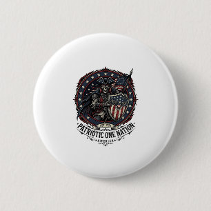 Macaron Rond 5 Cm Patriote Fantôme Patriotique Monstre d'Horreur Pat