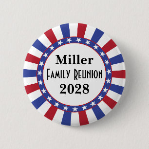 Macaron Rond 5 Cm Patriotic Family Reunion