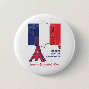 Macaron Rond 5 Cm Patriotic French Flag BASTILLE DAY