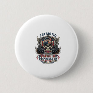 Macaron Rond 5 Cm Patriotique 1776 Hors Route Camion Monstre Crâne L