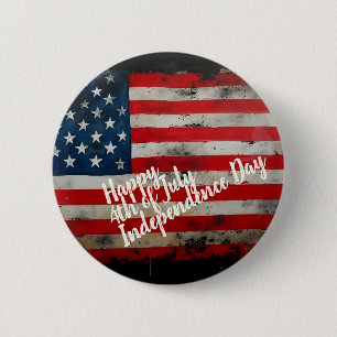 Macaron Rond 5 Cm Patriotique 4 juillet Fête de l'Indépendance
