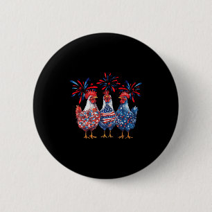 Macaron Rond 5 Cm Patriotique américain poule 4 juillet Drapeau amér