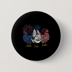 Macaron Rond 5 Cm Patriotique Usa poulet 4 juillet fête de l'indépen