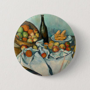 Macaron Rond 5 Cm Paul Cezanne Corbeille de Pommes Nature Morte Vint