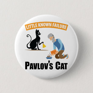 Macaron Rond 5 Cm Pavlov's Cat - Funny Psychology