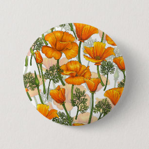 Macaron Rond 5 Cm Pavot de Californie