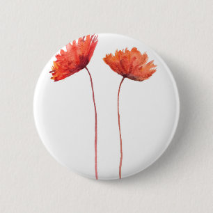 Macaron Rond 5 Cm Pavot rouge