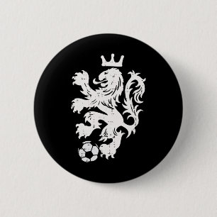 Macaron Rond 5 Cm Pays-Bas Lion Néerlandais Orange Supporter de Foot