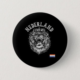 Macaron Rond 5 Cm Pays-Bas Reto Netherlands Lion Hollande Hommes Née