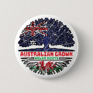 Macaron Rond 5 Cm Pays de Galles Australie Australie Drapeau des rac