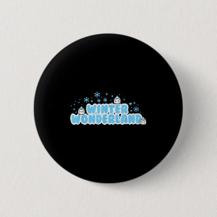 Macaron Rond 5 Cm Pays des merveilles hivernal boule de neige 