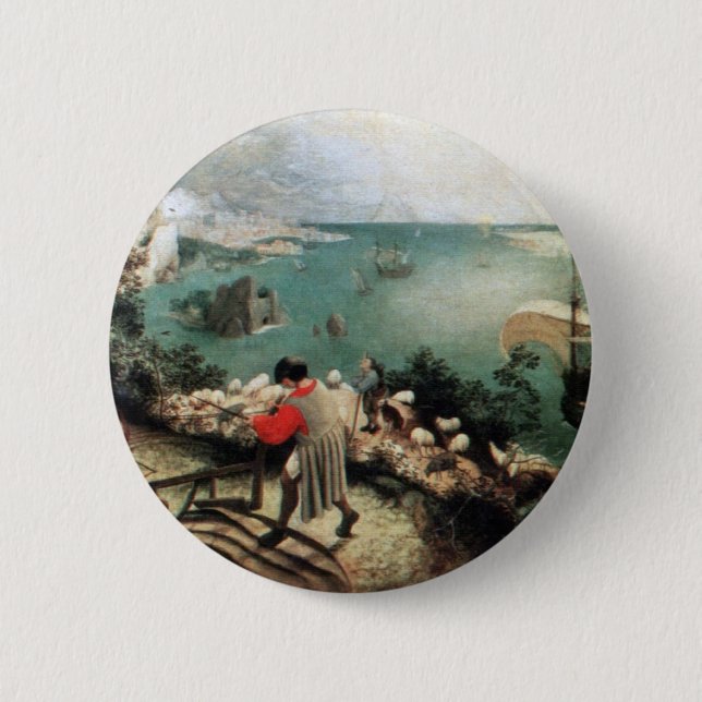 Macaron Rond 5 Cm Paysage avec l'automne d'Icare - 1558 (Devant)
