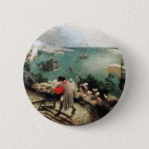 Macaron Rond 5 Cm Paysage avec l'automne d'Icare - 1558