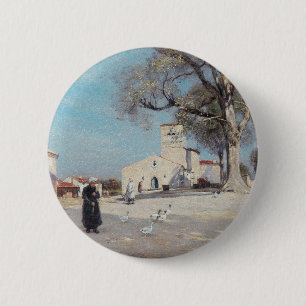 Macaron Rond 5 Cm Paysage breton Architecture de village