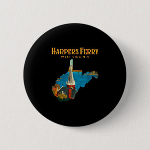 Macaron Rond 5 Cm Paysage de Harpers ferry virginie occidentale cart