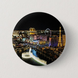 Macaron Rond 5 Cm Paysage de Las Vegas