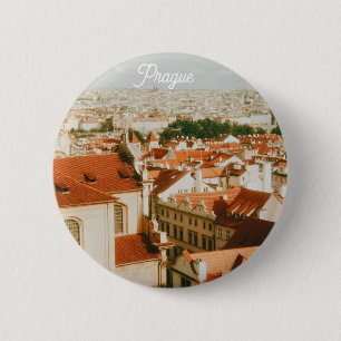 Macaron Rond 5 Cm Paysage urbain de Prague Souvenir