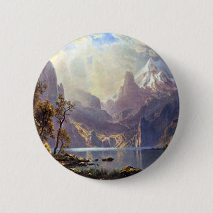 Macaron Rond 5 Cm Paysage vintage, lac Tahoe par Albert Bierstadt