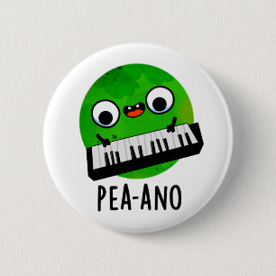 Macaron Rond 5 Cm Pea-ano Funny Musique Veggie Pea Pun