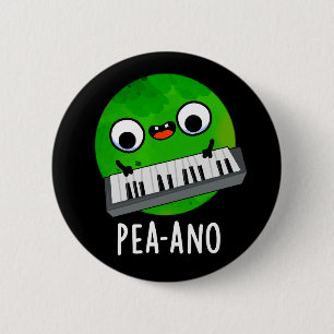 Macaron Rond 5 Cm Pea-ano Funny Musique Veggie Pea Pun Dark BG