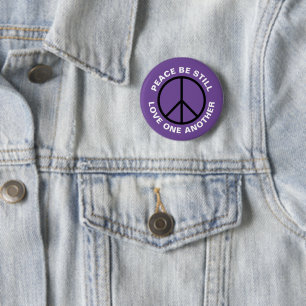 Macaron Rond 5 Cm Peace Be Still Love Another Round Button