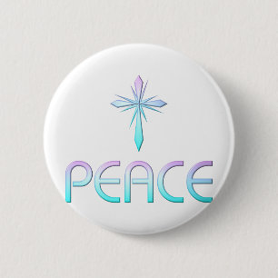 Macaron Rond 5 Cm Peace Cross Christian