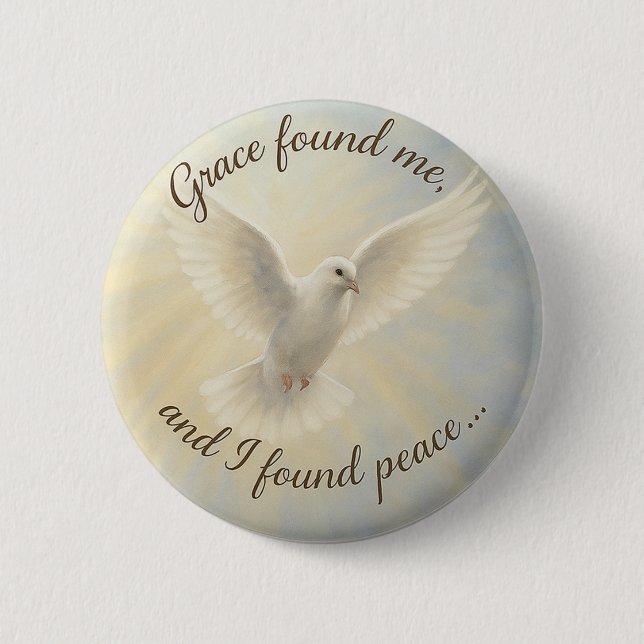Macaron Rond 5 Cm Peace Dove Custom Button Design... (Devant)