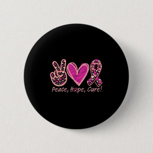 Macaron Rond 5 Cm Peace Hope Cure Cancer du sein Sensibilisation des