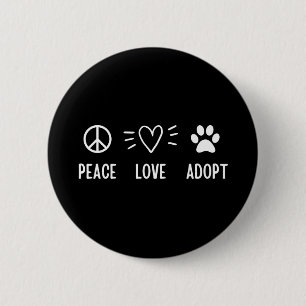 Macaron Rond 5 Cm Peace Love Adopter