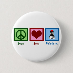 Macaron Rond 5 Cm Peace Love Badminton