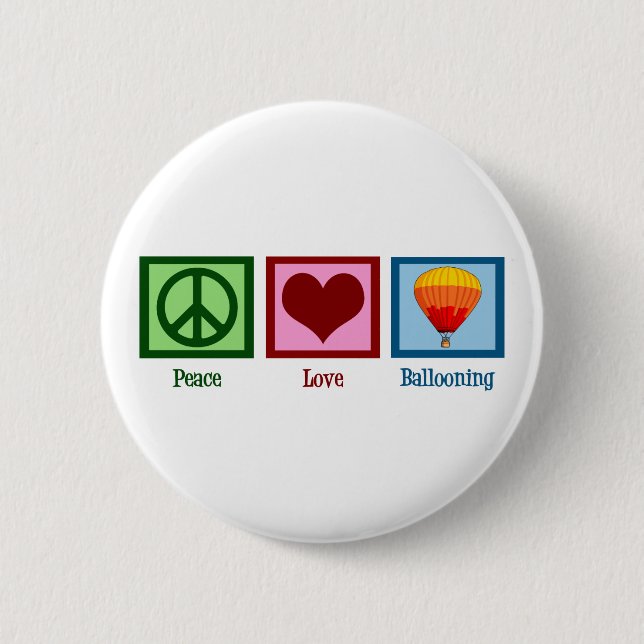 Macaron Rond 5 Cm Peace Love Ballooning (Devant)