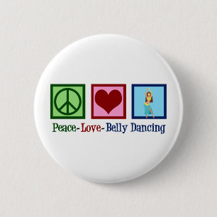 Macaron Rond 5 Cm Peace Love Belly Dancing