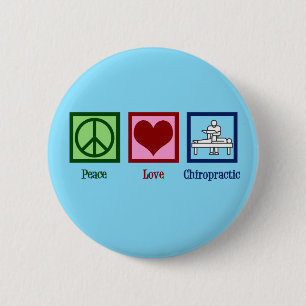 Macaron Rond 5 Cm Peace Love Chiropractic - Cute Chiropractor