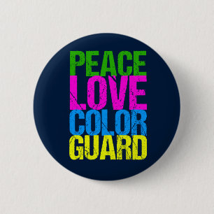 Macaron Rond 5 Cm Peace Love Color Guard