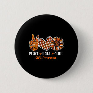 Macaron Rond 5 Cm Peace Love Cure Crps Mois de sensibilisation Guerr