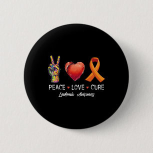 Macaron Rond 5 Cm Peace Love Cure Leukemia Sensibilisation Hommes Fe