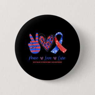 Macaron Rond 5 Cm Peace Love Cure Noonan Syndrome Sensibilisation