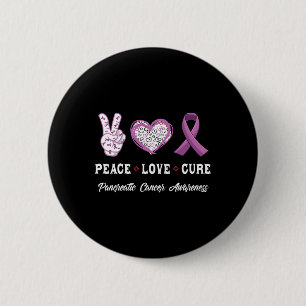 Macaron Rond 5 Cm Peace Love cure Pancreatic cancer aware