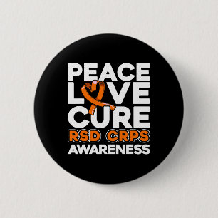 Macaron Rond 5 Cm Peace Love Cure Rsd Crps Sensibilisation