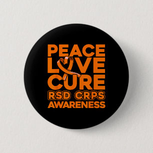 Macaron Rond 5 Cm Peace Love Cure Rsd Crps Sensibilisation 1