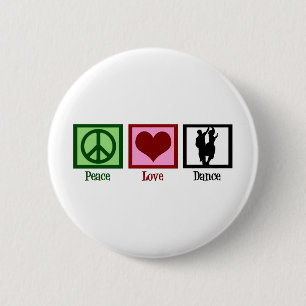 Macaron Rond 5 Cm Peace Love Dance