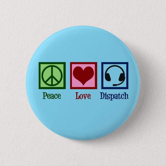 Macaron Rond 5 Cm Peace Love Dispatch (Devant)