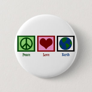 Macaron Rond 5 Cm Peace Love Earth