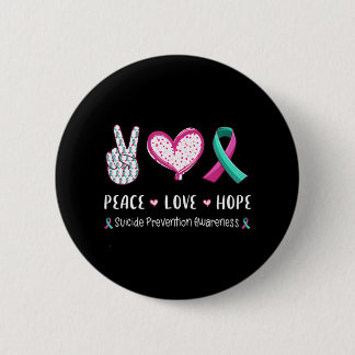 Macaron Rond 5 Cm Peace Love espère la prévention du suicide hommes