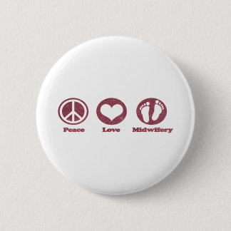 Macaron Rond 5 Cm Peace Love et Midwifery
